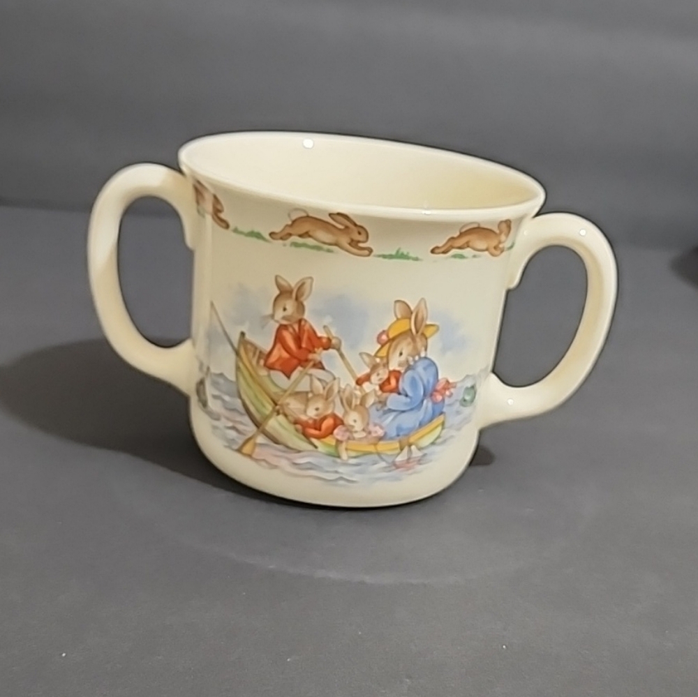 Royal Doulton Bunnykins Mug with Red and Brown Bunnies
